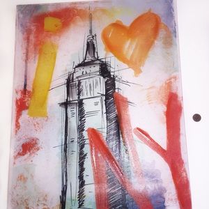 i heart new york canvas with 3d paint